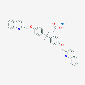 molecular formula C37H31N2NaO4 B1666482 4,4-双(4-(2-喹啉甲氧基)苯基)戊酸钠盐 CAS No. 189498-56-4