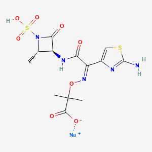 Propanoic acid, 2-(((Z)-(1-(2-amino-4-thiazolyl)-2-(((2S,3S)-2-methyl-4-oxo-1-sulfo-3-azetidinyl)amino)-2-oxoethylidene)amino)oxy)-2-methyl-, monosodium salt