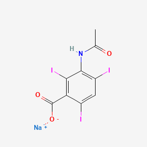 molecular formula C9H5I3NNaO3 B1666526 乙酰三酸钠 CAS No. 129-63-5