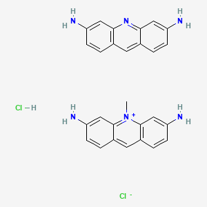 molecular formula C27H26Cl2N6 B1666551 吖啶-3,6-二胺；10-甲基吖啶-10-鎓-3,6-二胺；氯化物；盐酸盐 CAS No. 8063-24-9
