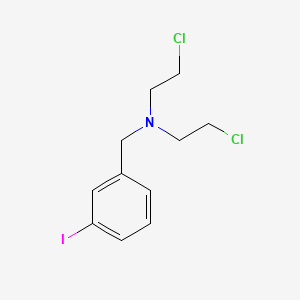 B1666564 Benzenemethanamine, N,N-bis(2-chloroethyl)-3-iodo-(9CI) CAS No. 40372-95-0