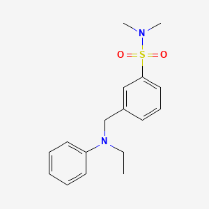 molecular formula C17H22N2O2S B1666567 苯磺酰胺，3-((乙基苯氨基)甲基)-N,N-二甲基- CAS No. 54687-44-4