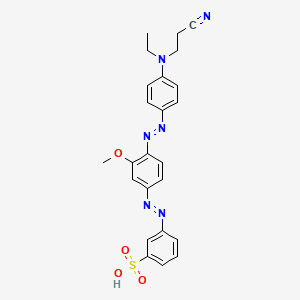 molecular formula C24H24N6O4S B1666572 苯磺酸，3-[[4-[[4-[(2-氰基乙基) 乙胺基] 苯基] 偶氮]-3-甲氧基苯基] 偶氮]- CAS No. 68227-58-7