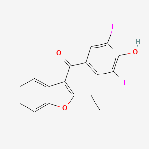 molecular formula C17H12I2O3 B1666584 苯环碘酮 CAS No. 68-90-6