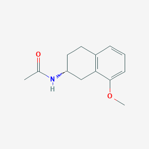 molecular formula C13H17NO2 B1666645 Acetamide, N-(1,2,3,4-tetrahydro-8-methoxy-2-naphthalenyl)-, (R)- CAS No. 153221-21-7