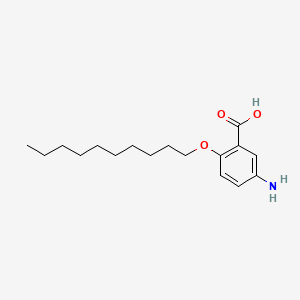 molecular formula C17H27NO3 B1666656 苯甲酸，5-氨基-2-(癸氧基)- CAS No. 13737-96-7