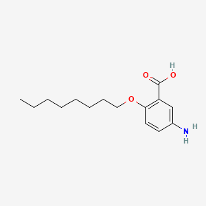 molecular formula C15H23NO3 B1666660 苯甲酸，5-氨基-2-(辛氧基)- CAS No. 13737-93-4