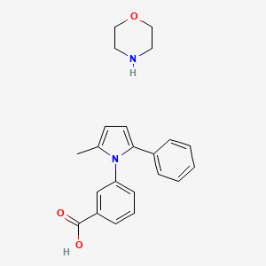 molecular formula C22H24N2O3 B1666670 苯甲酸，间-(2-甲基-5-苯基吡咯-1-基)-，与吗啉的化合物 (1:1) CAS No. 26180-42-7