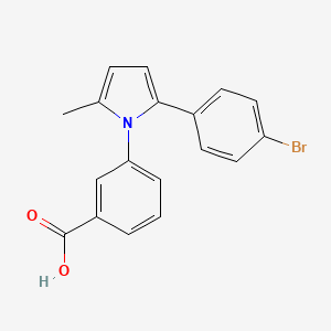molecular formula C18H14BrNO2 B1666671 苯甲酸，间-(2-(对溴苯基)-5-甲基吡咯-1-基)- CAS No. 26165-59-3