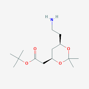molecular formula C14H27NO4 B016667 (4R,6R)-叔丁基-6-(2-氨基乙基)-2,2-二甲基-1,3-二氧六环-4-乙酸酯 CAS No. 125995-13-3