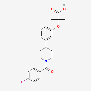 molecular formula C22H24FNO4 B1666711 丙酸，2-(3-(1-(4-氟苯甲酰)-4-哌啶基)苯氧基)-2-甲基- CAS No. 158234-40-3