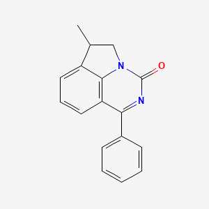 B1666714 3H-Pyrrolo(3,2,1-ij)quinazolin-3-one, 5,6-dihydro-6-methyl-1-phenyl- CAS No. 125992-09-8
