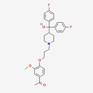 molecular formula C30H33F2NO4 B1666715 1-(4-(3-(4-(双(4-氟苯基)羟甲基)-1-哌啶基)丙氧基)-3-甲氧苯基)乙酮 CAS No. 60284-71-1