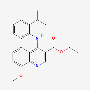 molecular formula C22H24N2O3 B1666716 8-甲氧基-4-((2-异丙基苯基)氨基)-3-喹啉甲酸乙酯 CAS No. 84023-64-3