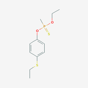 molecular formula C11H17O2PS2 B1666719 次膦酸，甲基-，O-乙基 O-(对-(乙硫基)苯基) 酯 CAS No. 3186-12-7