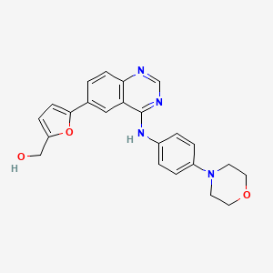 molecular formula C23H22N4O3 B1666764 {5-[4-(4-吗啉-4-基苯氨基)-喹唑啉-6-基]-呋喃-2-基}-甲醇 CAS No. 869218-90-6