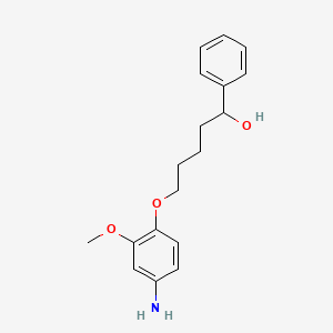 molecular formula C18H23NO3 B1666768 苯甲醇，α-(4-(4-氨基-2-甲氧基苯氧基)丁基)- CAS No. 101782-07-4