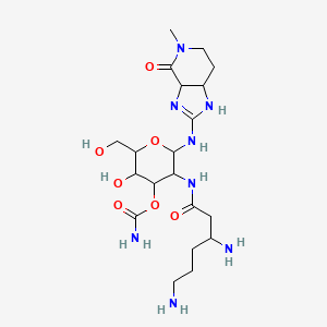 [5-(3,6-diaminohexanoylamino)-3-hydroxy-2-(hydroxymethyl)-6-[(5-methyl-4-oxo-3a,6,7,7a-tetrahydro-1H-imidazo[4,5-c]pyridin-2-yl)amino]oxan-4-yl] carbamate