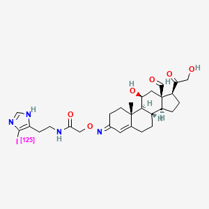 molecular formula C28H37125IN4O6 B1666839 醛固酮-3-(O-羧甲基)肟-(2-碘组织胺) CAS No. 87002-37-7
