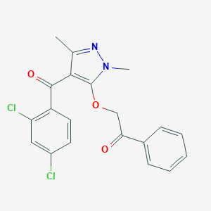 molecular formula C20H16Cl2N2O3 B166693 Pyrazoxyfen CAS No. 71561-11-0