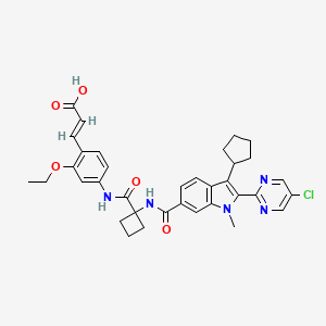 molecular formula C35H36ClN5O5 B1666952 (E)-3-(4-(1-(2-(5-氯嘧啶-2-基)-3-环戊基-1-甲基-1H-吲哚-6-甲酰胺)环丁烷-1-甲酰胺)-2-乙氧苯基)丙烯酸 CAS No. 874675-53-3