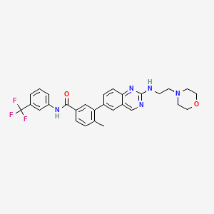 molecular formula C29H28F3N5O2 B1667034 4-甲基-3-(2-((2-吗啉基乙基)氨基)喹唑啉-6-基)-N-(3-(三氟甲基)苯基)苯甲酰胺 CAS No. 882663-88-9