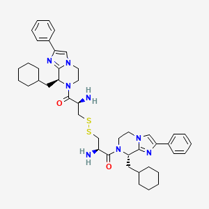 molecular formula C44H58N8O2S2 B1667074 (2R)-2-氨基-3-[[(2R)-2-氨基-3-[(8S)-8-(环己基甲基)-2-苯基-6,8-二氢-5H-咪唑并[1,2-a]吡嗪-7-基]-3-氧代丙基]二硫化物]-1-[(8S)-8-(环己基甲基)-2-苯基-6,8-二氢-5H-咪唑并[1,2-a]吡嗪-7-基]丙烷-1-酮 CAS No. 892546-37-1