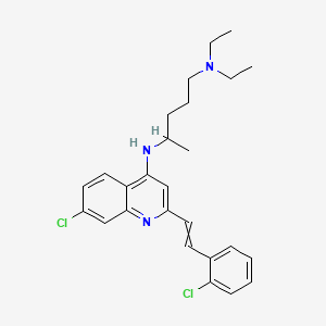molecular formula C26H31Cl2N3 B1667108 7-Chloro-2-(o-chlorostyryl)-4-((4-(diethylamino)-1-methylbutyl)amino)quinoline CAS No. 10023-54-8