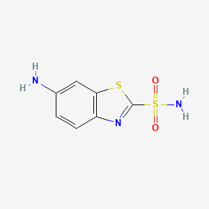 molecular formula C7H7N3O2S2 B1667115 6-Amino-2-benzothiazolesulfonamide CAS No. 94641-11-9
