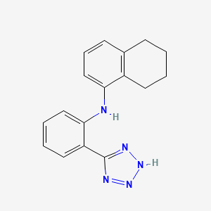 molecular formula C17H17N5 B1667130 1H-Tetrazole, 5-(o-((5,6,7,8-tetrahydro-1-naphthyl)amino)phenyl)- CAS No. 18200-13-0