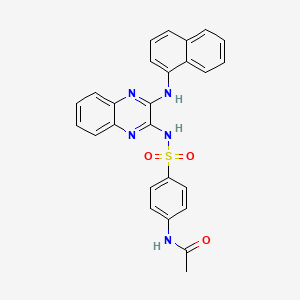 molecular formula C26H21N5O3S B1667144 N-[4-[[3-(naphthalen-1-ylamino)quinoxalin-2-yl]sulfamoyl]phenyl]acetamide CAS No. 301357-87-9