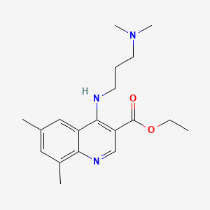 molecular formula C19H27N3O2 B1667148 4-[{[3-(二甲氨基)丙基]氨基}-6,8-二甲基喹啉-3-羧酸乙酯 CAS No. 457937-39-2