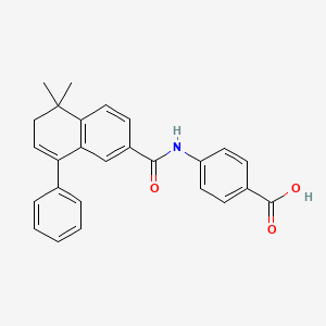 molecular formula C26H23NO3 B1667166 苯甲酸，4-(((5,6-二氢-5,5-二甲基-8-苯基-2-萘甲酰)氨基)- CAS No. 166977-24-8