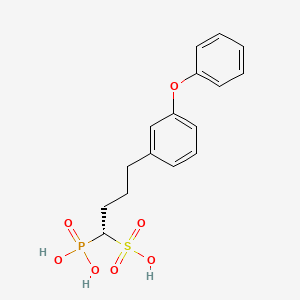 B1667171 Benzenebutanesulfonic acid, 3-phenoxy-alpha-phosphono-, (alphaS)- CAS No. 157126-18-6