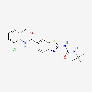 molecular formula C20H21ClN4O2S B1667187 6-苯并噻唑甲酰胺，N-(2-氯-6-甲基苯基)-2-((((1,1-二甲基乙基)氨基)羰基)氨基)- CAS No. 225521-80-2