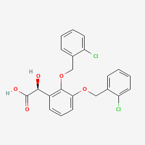molecular formula C22H18Cl2O5 B1667214 苯乙酸，2,3-双((2-氯苯基)甲氧基)-α-羟基-，(αS)- CAS No. 533889-36-0