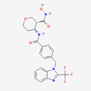 B1667222 (3R,4R)-N-hydroxy-4-[[4-[[2-(trifluoromethyl)benzimidazol-1-yl]methyl]benzoyl]amino]oxane-3-carboxamide CAS No. 503166-51-6