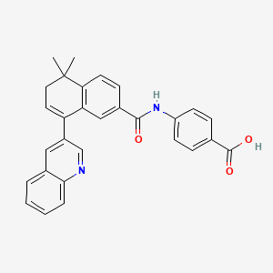 B1667229 4-[(5,5-dimethyl-8-quinolin-3-yl-6H-naphthalene-2-carbonyl)amino]benzoic acid CAS No. 182135-66-6