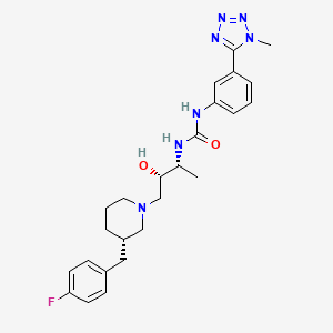 molecular formula C25H32FN7O2 B1667230 尿素，N-((1R,2S)-3-((3S)-3-((4-氟苯基)甲基)-1-哌啶基)-2-羟基-1-甲基丙基)-N'-(3-(1-甲基-1H-四唑-5-基)苯基)- CAS No. 675122-44-8