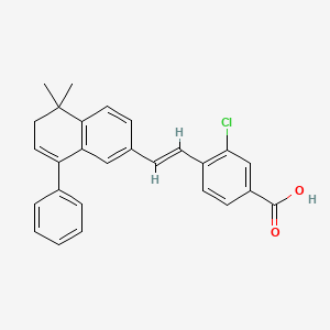 B1667231 3-chloro-4-[(E)-2-(5,5-dimethyl-8-phenyl-6H-naphthalen-2-yl)ethenyl]benzoic acid CAS No. 369364-50-1