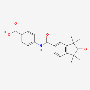 molecular formula C21H21NO4 B1667240 4-[(1,1,3,3-四甲基-2-氧代茚-5-羰基)氨基]苯甲酸 CAS No. 215307-86-1
