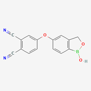 molecular formula C15H9BN2O3 B1667276 4-((1-羟基-1,3-二氢苯并[c][1,2]氧杂硼环-5-基)氧基)苯酞腈 CAS No. 906673-33-4