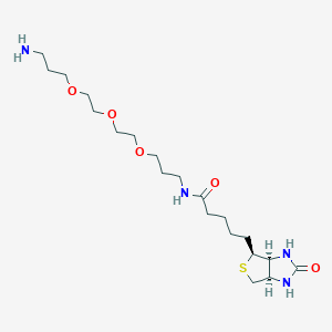 molecular formula C20H38N4O5S B1667291 N-(3-(2-(2-(3-氨基丙氧基)乙氧基)乙氧基)丙基)-5-((3aS,4S,6aR)-2-氧代六氢-1H-噻吩并[3,4-d]咪唑-4-基)戊酰胺 CAS No. 1374658-86-2