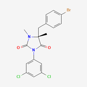 molecular formula C18H15BrCl2N2O2 B1667307 (R)-5-(4-溴苯甲基)-3-(3,5-二氯苯基)-1,5-二甲基咪唑烷-2,4-二酮 CAS No. 213211-10-0