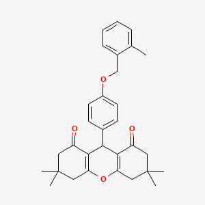 B1667321 3,3,6,6-Tetramethyl-9-(4-((2-methylbenzyl)oxy)phenyl)-3,4,5,6,7,9-hexahydro-1H-xanthene-1,8(2H)-dione CAS No. 684238-37-7