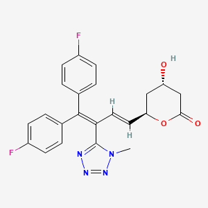 molecular formula C23H20F2N4O3 B1667326 （4S,6R）-6-[(1E)-4,4-双(4-氟苯基)-3-(1-甲基四唑-5-基)丁-1,3-二烯基]-4-羟基氧杂环-2-酮 CAS No. 123284-04-8