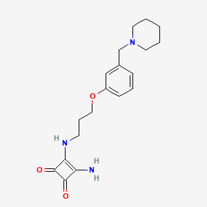 molecular formula C19H25N3O3 B1667327 3-环丁烯-1,2-二酮，3-氨基-4-((3-(3-(1-哌啶基甲基)苯氧基)丙基)氨基)- CAS No. 86134-80-7