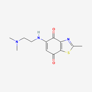 molecular formula C12H15N3O2S B1667340 5-((2-(二甲氨基)乙基)氨基)-2-甲基-1,3-苯并噻唑-4,7-二酮 CAS No. 477603-18-2