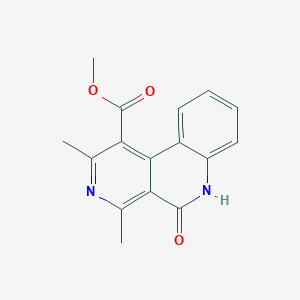 B1667341 2,4-Dimethyl-5-oxo-5,6-dihydrobenzo[c][2,7]naphthyridine-1-carboxylic acid methyl ester CAS No. 96335-59-0