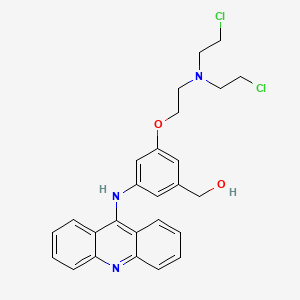 molecular formula C26H27Cl2N3O2 B1667343 Benzenemethanol, 3-(9-acridinylamino)-5-(2-(bis(2-chloroethyl)amino)ethoxy)- CAS No. 774234-08-1